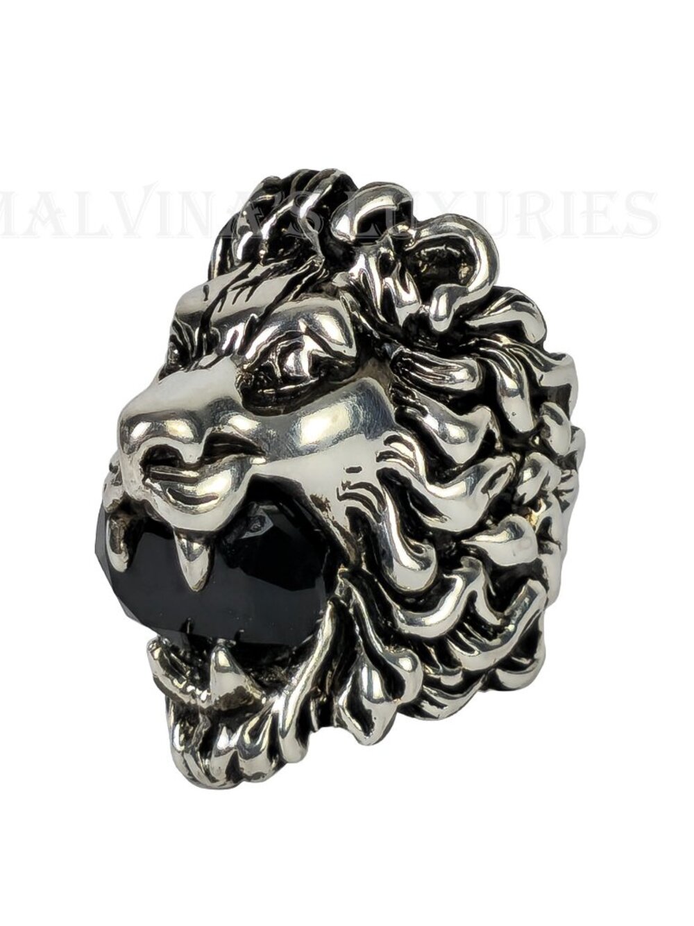GUCCI RING LION HEAD GEM EMBELLISHED AGED METAL BAND UNISEX sz 8 US 4 1/2 - Picture 11 of 16